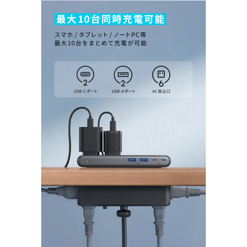 Anker A9196のAC差込口とUSBポート