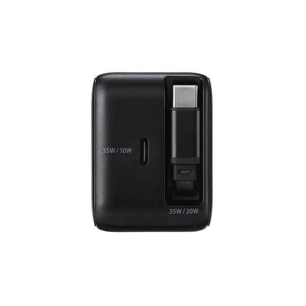 EC-AC12835BKの巻き取りケーブルとUSB-Cポート