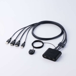 エレコム ケーブル一体型パソコン切替器 KVM-KHUSN2