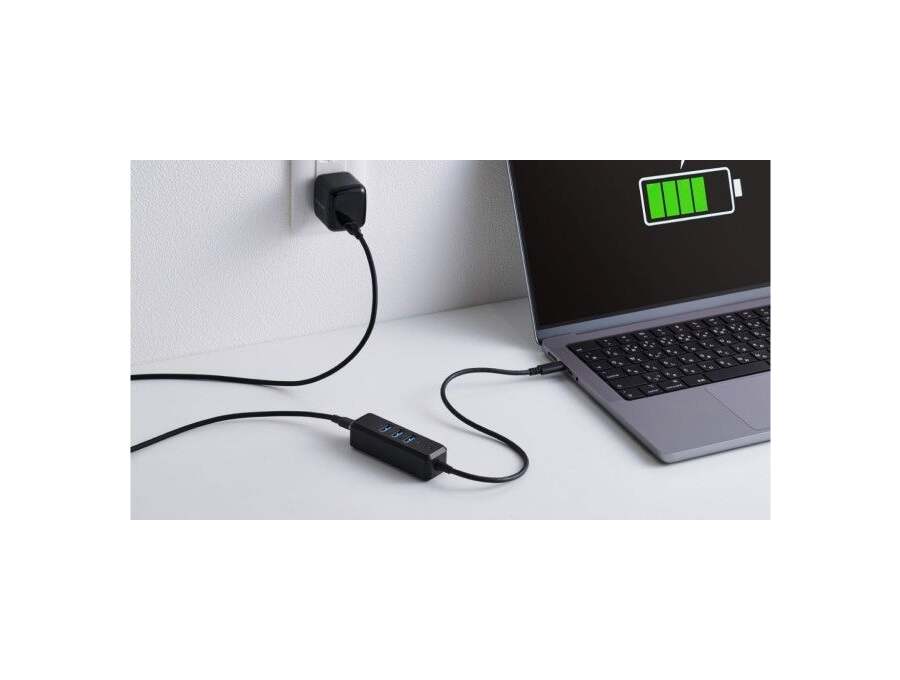 U3HC-T040PBK経由でノートパソコンへ給電する構成