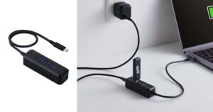 エレコム USB Type-C接続 マグネット付きUSBハブ U3HC-T040PBK