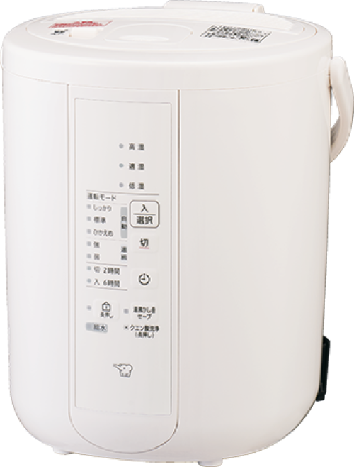 象印 スチーム式加湿器 EE-RV35とEE-RV50のホワイト本体