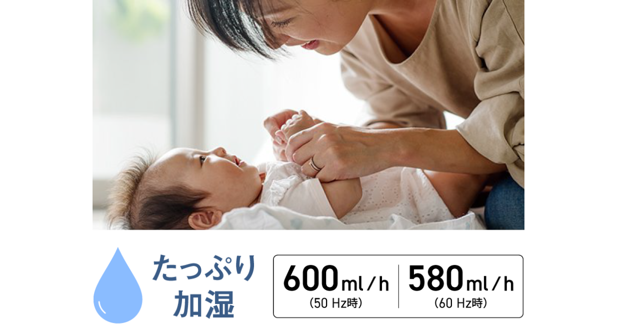 DS-FKX1206の最大600mL毎時の加湿量